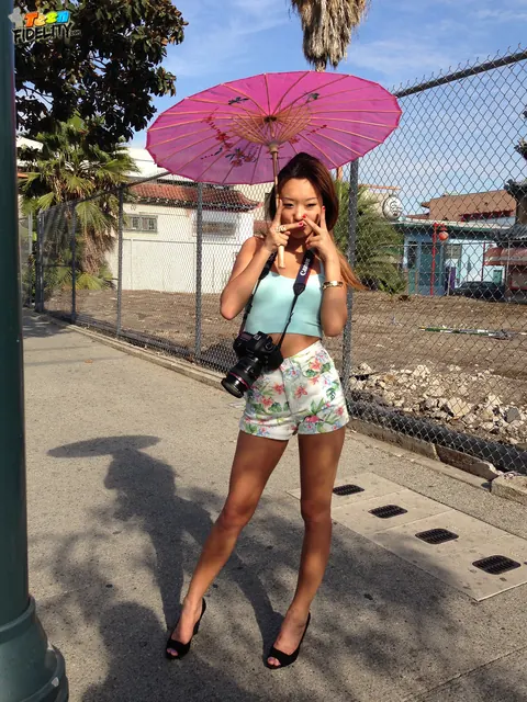 Alina Li: Slim Asian Brunette Strips Nude Outdoors – photo 11 of 16