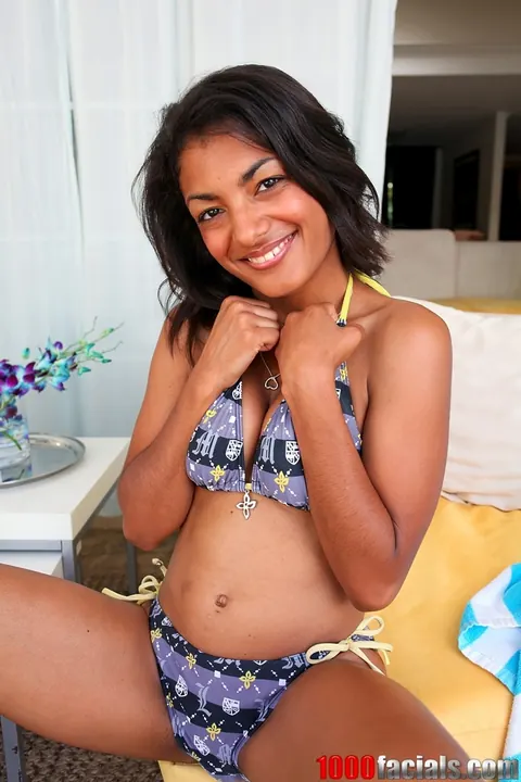 Neela Sky: Slim Indian Brunette Spreads in a Bikini and Heels – photo 12 of 21