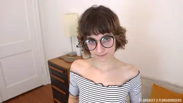 Flora Rodgers – Slim Short-Haired Brunette Blows Cock and Takes It Doggy Style