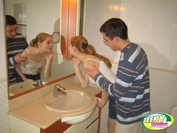 Skinny Redhead Gets Fucked Doggy Style in the Bathroom