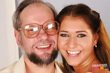 Linda Ray – Brunette with Natural Tits and Glasses Sucks and Fucks an Older Man