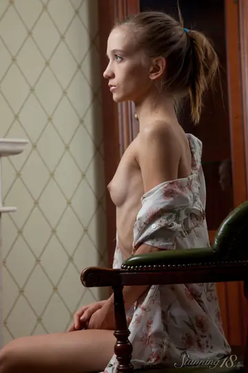 Slim Woman in Panties Poses and Shows Her Body