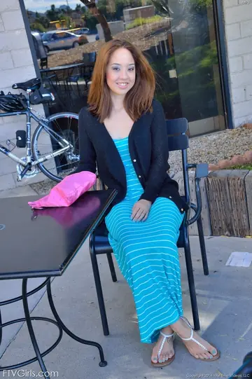 Mila Jade – Japanese Redhead Undresses and Poses Nude on Public Sidewalk