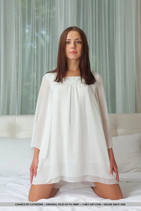 Brunette Slips Off Her Skirt to Pose Nude – photo 1 of 18
