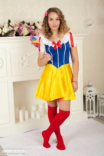 Woman in Socks Strips Out of Her Costume