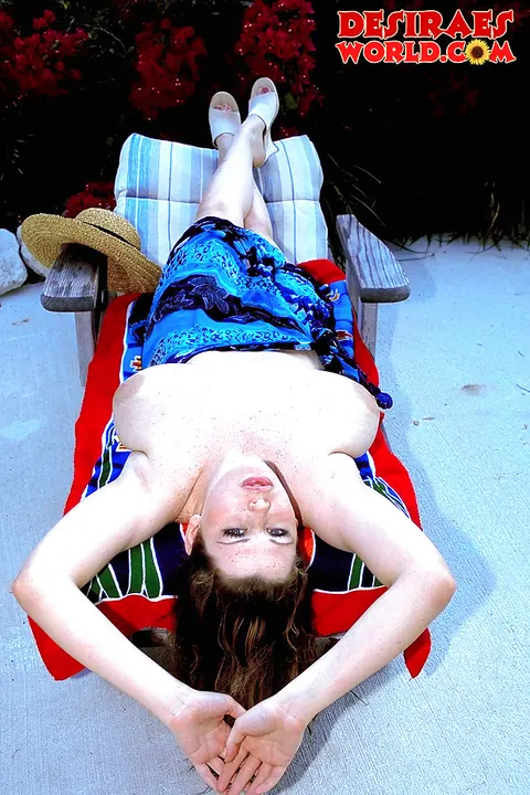 Desirae: Brunette BBW Spreads Her Shaved Pussy Outdoors – photo 11 of 16