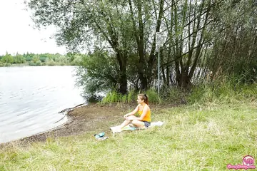 Woman Strips in Woods and Spreads on the Beach