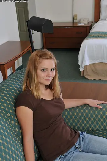 Woman in Jeans and High Heels Spreads Her Legs