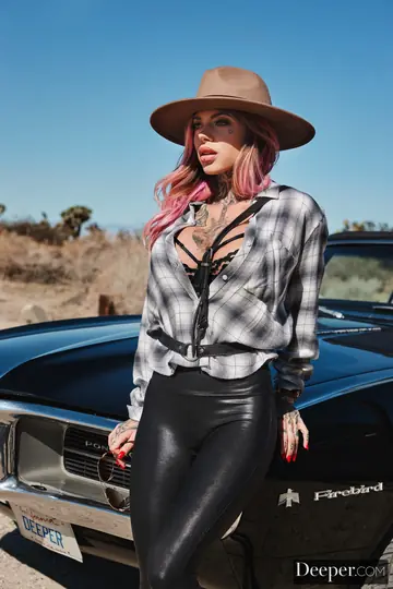 Chantal Danielle – Busty Redhead in Glasses Sucks and Fucks Outdoors by a Car