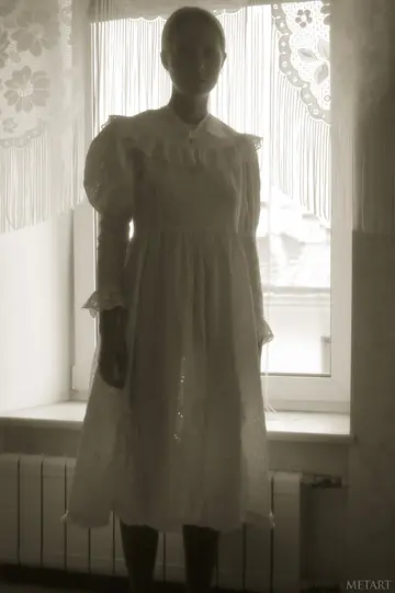 Woman in Stockings Spreads at the Window