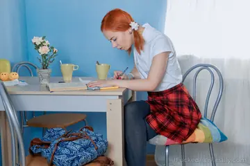 Kira Roller – Redhead with Pigtails Takes Anal and Gets Cum on Her Ass