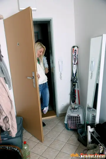 Pinky June – Blondes in Jeans Scissor and Lick Shaved Pussies