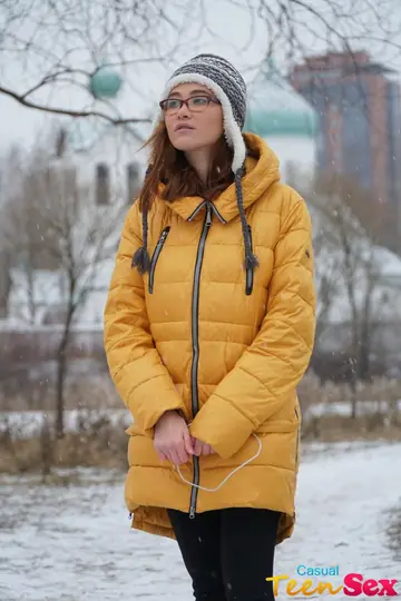 Gisha Forza – Skinny Russian Brunette in Socks and Glasses Takes a Facial