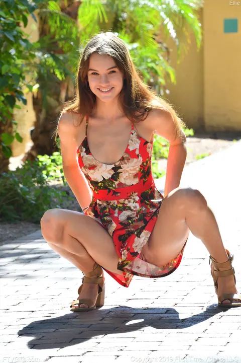 Tall Athletic Woman Flashes Her Tits and Ass in High Heels Outdoors – photo 7 of 21