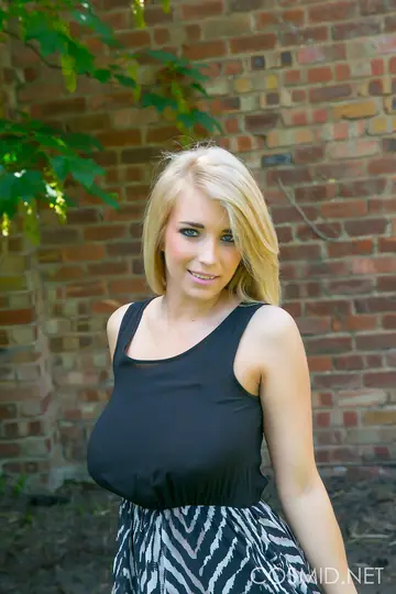 Jodie Piper – Blonde with Big Natural Tits Strips Out of Her Panties Outdoors