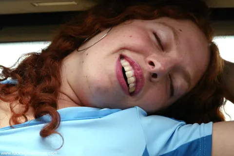 Curly Redhead in Shorts Masturbates While Bound – photo 16 of 20
