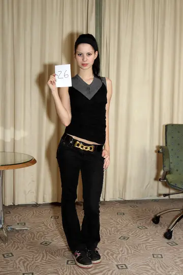 Tall Hungarian Brunette Strips Out of Her Lingerie