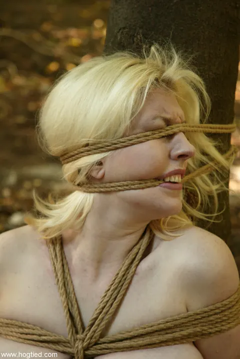 Liz Tyler: Pale Blonde in Bondage Takes a Dildo Outdoors – photo 12 of 16