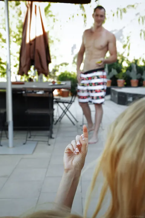 Nancy A: Slim Blonde Ukrainian Gives a Blowjob and Gets Her Pussy Licked Outdoors – photo 3 of 20