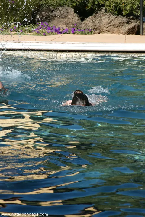Brooke Bound: Mature Blonde and Brunette MILFs Explore Bondage by the Pool – photo 14 of 20