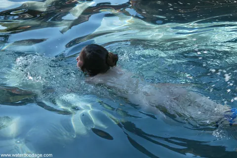 Brooke Bound: Mature Blonde and Brunette MILFs Explore Bondage by the Pool – photo 5 of 20