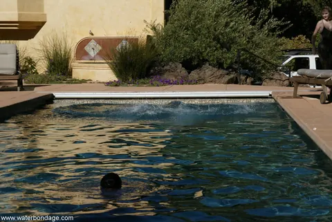 Brooke Bound: Mature Blonde and Brunette MILFs Explore Bondage by the Pool – photo 13 of 20