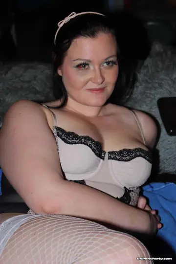 Curvy European in Stockings Gives Interracial Blowjob and Takes Cum in Mouth