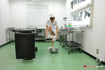 Mio Kuraki – Petite Japanese Redhead Nurse Deepthroats Him and Swallows His Load