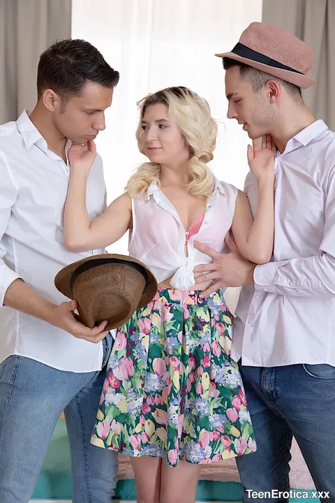 Blonde Takes Two Cocks in a Wild Threesome – photo 2 of 21