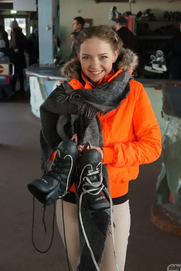 Faina Bona – Blonde Beauty Poses in Her Outfit After Ice Skating