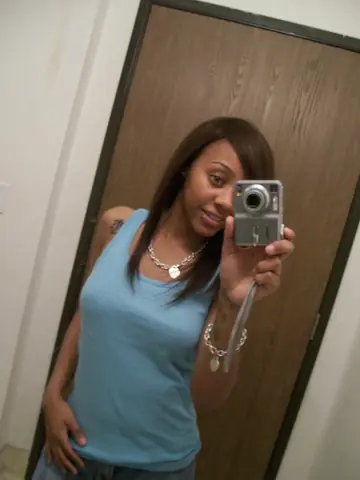 Ebony Babe Takes Mirror Selfies in Jeans Showing Her Big Tits