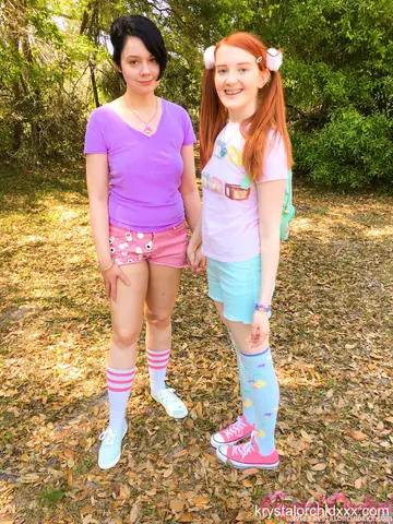 Lilly Marie – Blonde and Redhead Lesbians Kiss and Lick in the Forest