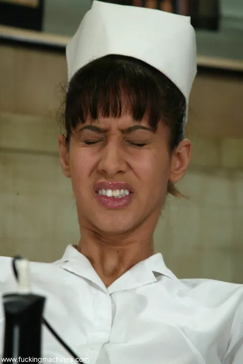Isis Love: Busty Latina MILF Takes a Sex Machine in Her Nurse Uniform – photo 18 of 20