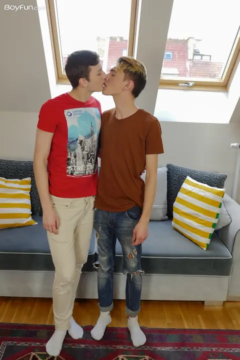 Two Men Kiss and Stroke Each Other's Cocks – photo 1 of 21