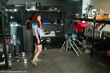 Redhead Spreads Her Pussy While Bound in BDSM Restraints