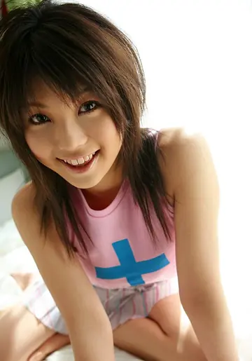 Cute Japanese Brunette Pulls Panties Aside and Spreads Her Hairy Pussy