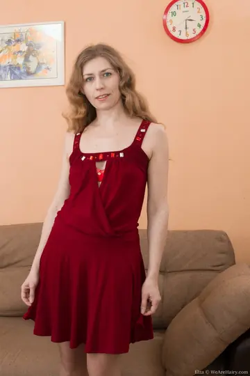 Woman in Stockings Spreads Her Hairy Pussy