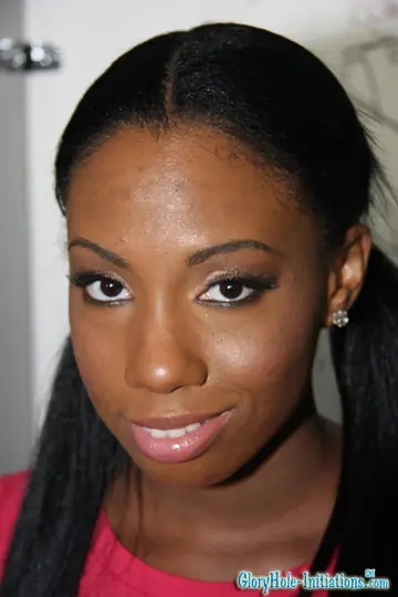 Mahlia Milan – Ebony Brunette in Pigtails Sucks and Fucks at Gloryhole
