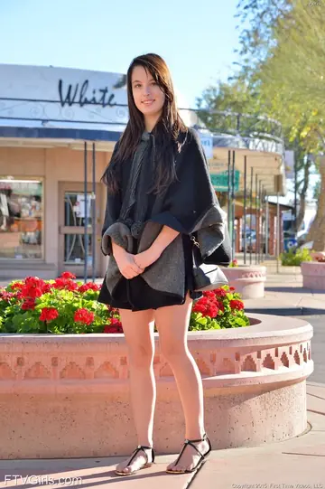 Petite Brunette Flashes in Public and Fingers Herself at Home