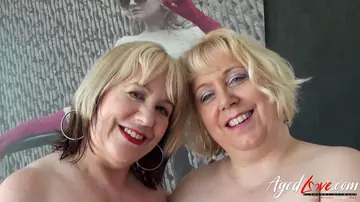 Mature Curvy Blondes in Lingerie Swap Partners in a Foursome