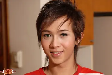 Asian Trans Woman Undresses and Shows Her Hairy Bush
