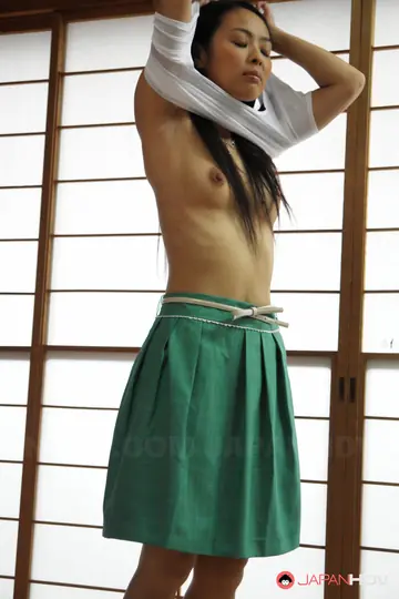 Japanese Brunette Gets Fucked in Her Hairy Pussy