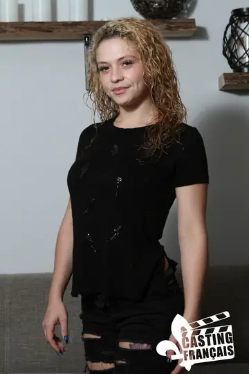 European Curly Blonde Sucks Cock and Rides Cowgirl in Casting