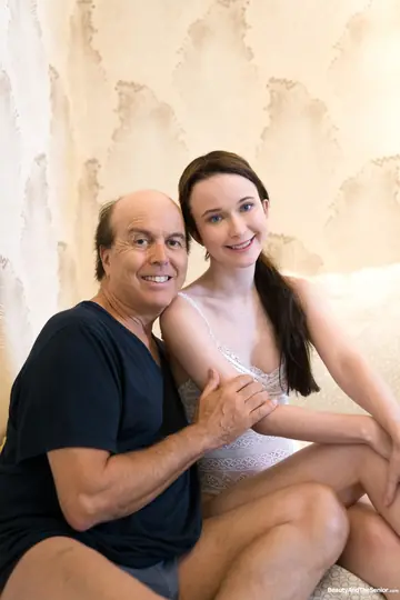 Sweetie Plum – Brunette with Pigtails Spreads Her Legs for Old Man Sex