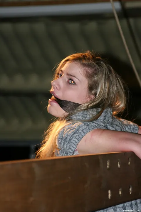 Blonde Bound and Gagged with Ropes While Nude – photo 14 of 16