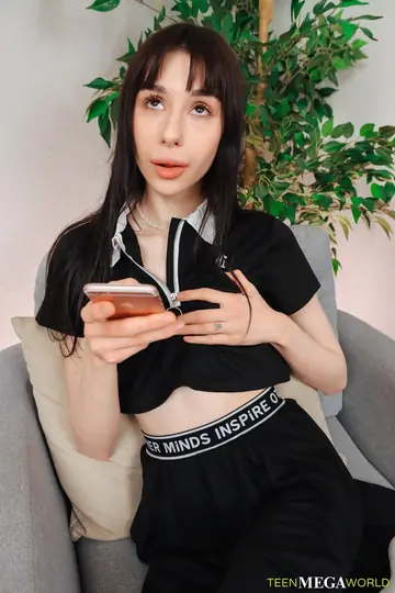 Petite Brunette Spreads Her Pussy and Fingers Deep