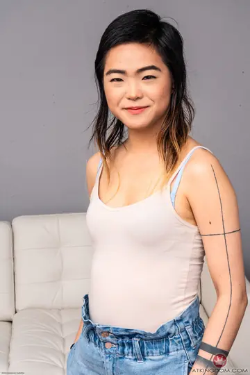 Roxane Lee – Petite Asian Brunette in Socks Spreads for Anal