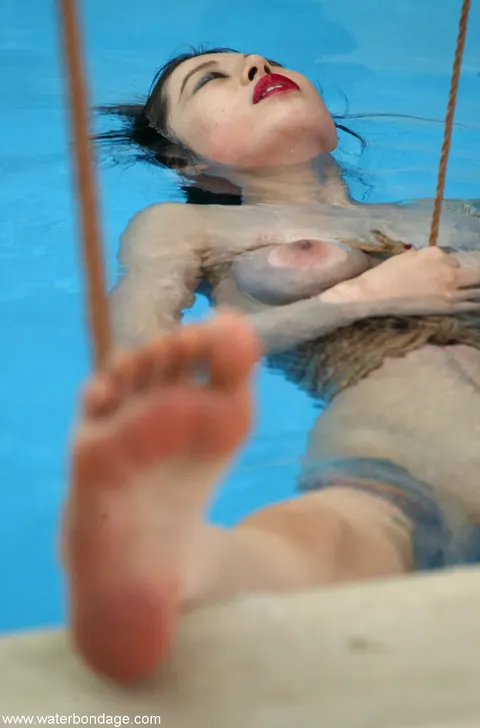 Skinny Asian Woman in Bondage Sex and Dildo Play Outdoors – photo 3 of 21