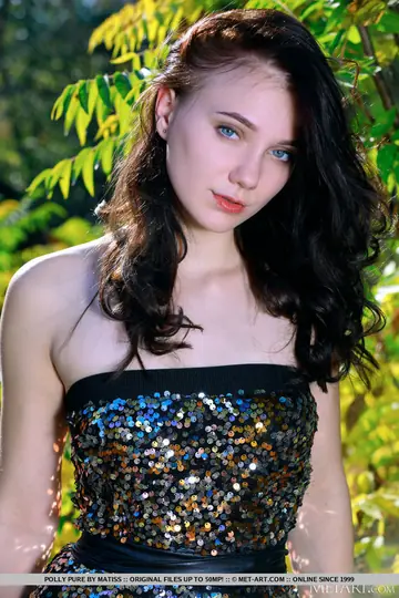 Polly Pure – Slim Brunette Strips Out of Her Cocktail Dress Outdoors
