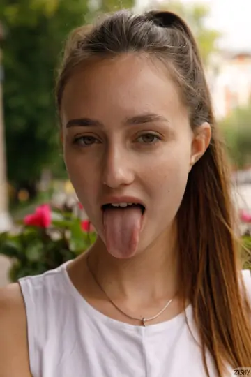 Ira Sedina – Skinny Brunette Pulls Down Her Yoga Pants Outdoors